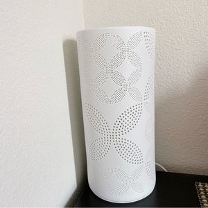 White Perforated Flowers Lamp Sleek Design Minimalistic